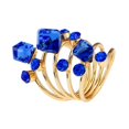 thumbnail image 1 of Bradem Rings Clearance! Fashion Crystal Ring Square Zircon Ring Exaggerated Large Spring Spiral Ring, Blue, One Size Lady Ring Clearance Sale, 1X Ring, 1 of 4
