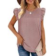 thumbnail image 1 of Meichang Débardeurs pour Femmes Broderie Anglaise Chemises Tendance Manches Courtes Blouses pour Femmes Tenue Décontractée Printemps 2024 Col Rond Chemise Basique, 1 of 9