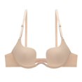 thumbnail image 1 of CHUANK Front Closure Push Up Bra Criss-Cross Back Thick Padded Add 2 Cup Plunge Seamless Racerback Underwire Bras Purple 75B, 1 of 2