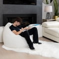 thumbnail image 3 of Gouchee Home Agora White Bean Bag Chair – Soft Faux Rabbit Fur Polyester with Polystyrene Bead Filling, Suitable for Adults and Teens, Lightweight & Portable Seating for Dorm, Living Room or Lounge, 3 of 7