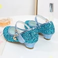 thumbnail image 4 of Wdgfv Ballerines Filles Scintillantes Fête Mary Jane Princesse Chaussures de Robe Bleu 5,5-6 Ans, 4 of 6