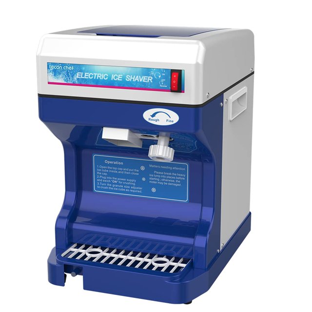 Leconchef Broyeur à Glace Électrique de Table Machine à Cônes de Neige 265lbs/heure pour Usage Domestique et Commercial Finesse de Glace Réglable 320 Tr/min Vitesse Rotative Puissance Forte