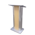 thumbnail image 1 of FixtureDisplays® 49" Maple Melamine Podium Pulpit Lectern With Curved Brushed Stainless Steel Sides 19629, 1 of 1