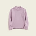 thumbnail image 2 of cfhntfmh Children's Girls Boys Shirts Long Sleeve Ruffle Hem Lounge Pullover Tops Fall Comfy Mock Neck Solid Basic Undershirts, 2 of 3