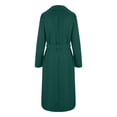 thumbnail image 4 of WRKEKC Women's Belted Trench Coat Long Length Button Front Solid Color Fall Casual Office Wear Transitional Layer Plus Size Available Green XL, 4 of 6