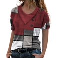 thumbnail image 1 of Pompotops Pull à Manches Courtes pour Femme Casual T-Shirt Top, 1 of 4