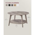 thumbnail image 3 of VASAGLE Round Coffee Table, 2 Tier Coffee Table with Storage, for Living Room, 31.5 x 17.7 Inches, Easy to Assemble, Heather Greige, 3 of 6