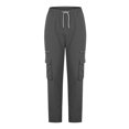 thumbnail image 4 of AherBiu Cargo Pants For Men Drawstring Elastic Waisted Straight Leg Swaetpants With Multi Pockets Casual Athletic Workout Trousers, 4 of 9