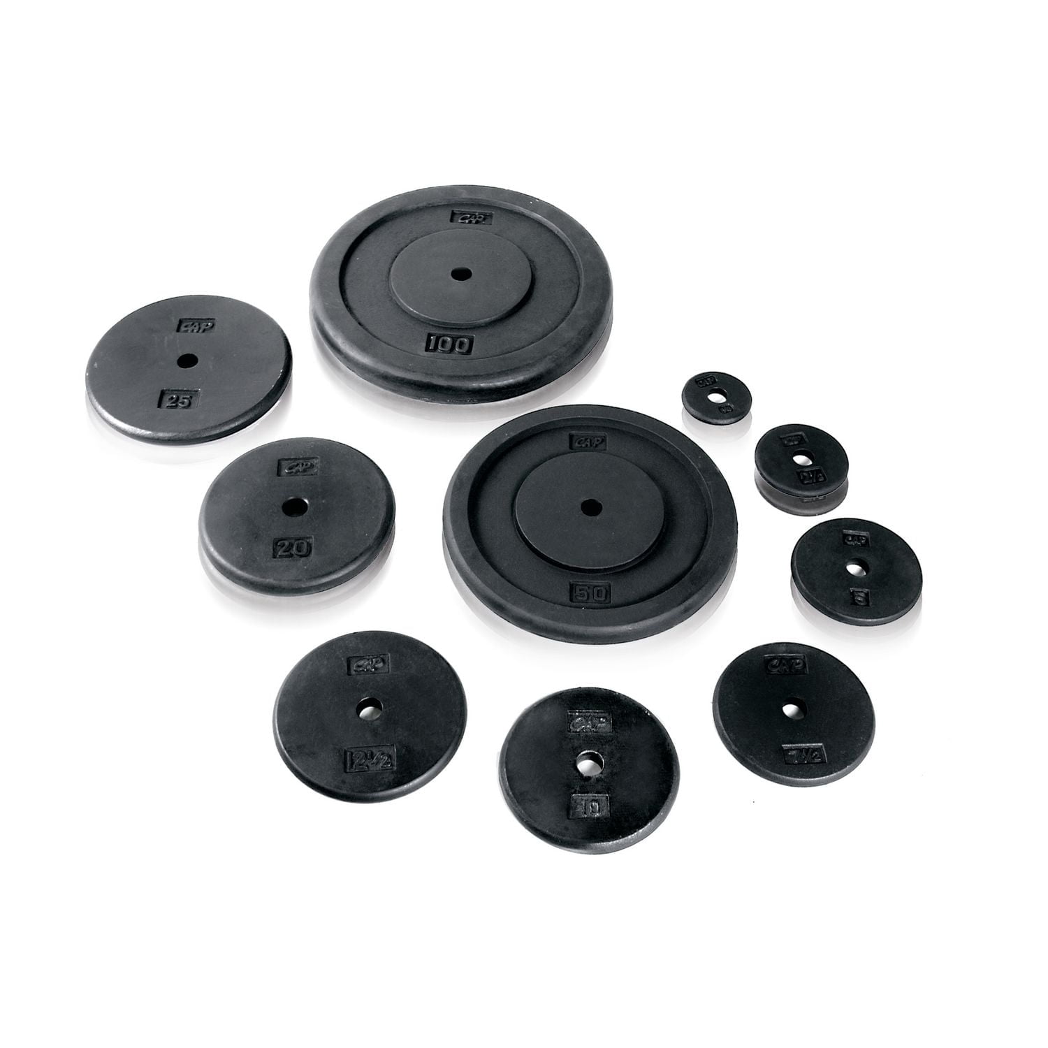 CAP Barbell 1-Inch Cast Iron Weight Plate, Black, Single, 12.5 lb