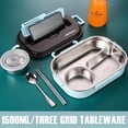 thumbnail image 3 of Agiferg Thermal Insulation Bento 4 Grids With Soup Bowl Lunch Box Tableware Set Portable Lunch Box Student Lunch Box, 3 of 6