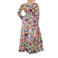 thumbnail image 4 of Robe Maxi Bohème à Manches Longues, Col en V, Florale, Tunique Ample, Caftan, Robes pour Femmes, Plage, Vacances, Robe Longueur, Robes d'Été, Grande Taille, 4 of 5