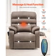 thumbnail image 2 of VEVOR Power Lift Recliner Chair with Heat and Massage Electric Recliner Light Brown, 2 of 9