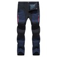 thumbnail image 2 of fartey Men's Snow Ski Outdoor Waterproof Windproof Fleece Lined Cargo Hiking Pants Work Straight Leg Patchwork Trouser with Zipper Pockets, 2 of 9