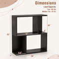 thumbnail image 3 of Costway 1 PCS 3-Tier Bookshelf Geometric Bookcase Side Table with Open Storage Display Shelf Black, 3 of 10
