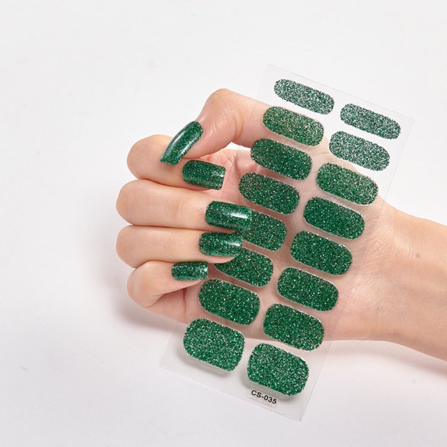 EGNMCR 16 Small Nail Art Stickers Solid Color Glossy Nail Stickers Nail Sticker