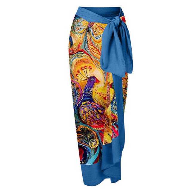 Nouvelle Robe de Plage Aguichant Imprimée Rétro Maillot de Bain Jupe Longue Tenue de Fête Tenue de Plage Été