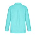 thumbnail image 4 of Womens Cotton Button Down Shirt Casual Long Sleeve Loose Fit Collared Linen Work Blouse Tops with Pocket, 4 of 8