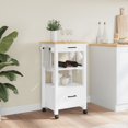 thumbnail image 3 of vidaXL Kitchen Trolley Rolling Cart on Wheels Living Room Solid Wood Pine, 3 of 6