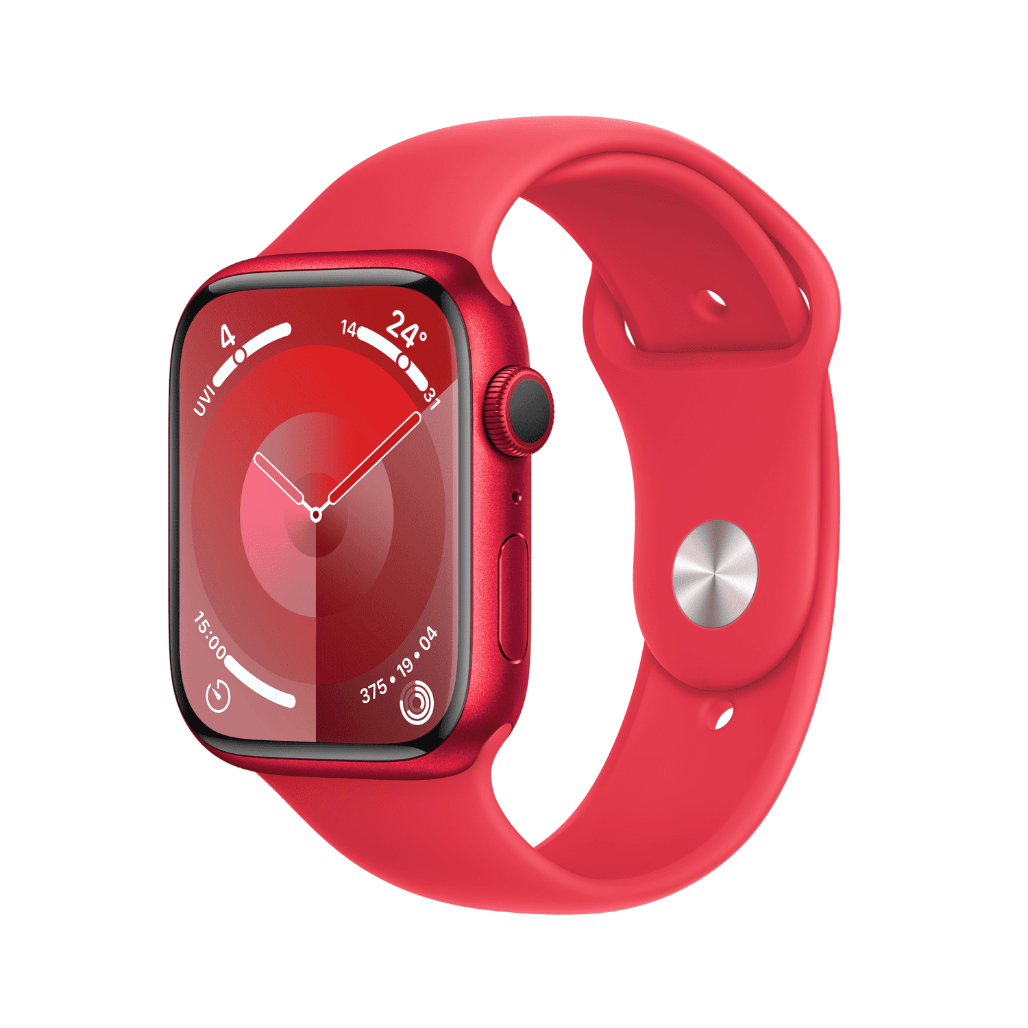 Apple Watch Series 9 GPS + Cellulaire avec boîtier de 41mm en aluminium rouge et bracelet sport rouge - M/G