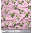 thumbnail image 1 of Soimoi Poly Georgette Fabric Floral & Cute Animals Cartoon Decor Fabric Printed Yard 52 Inch Wide, 1 of 3