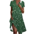 thumbnail image 2 of Ovzne Robes d'Été pour Femmes 2025 Robe pour Femme Mode Femmes Imprimé à Pois Col en V Manches Courtes Robe Ample et Confortable Robe de Printemps Manches Courtes Imprimée Liquidation, 2 of 6