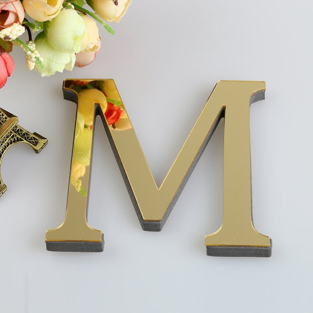 Agiferg 26 Letters DIY 3D Mirror Acrylic Wall Sticker Decals Home Decor Wall Art Mural M
