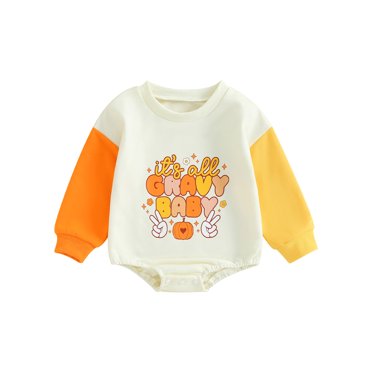 FAROOT Barboteuse Décontractée pour Bébés Filles Imprimé Lettre Citrouille/dinde Vêtements de l'Action de Grâce
