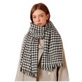 thumbnail image 1 of XZNGL Femme Mode Hiver Chaud Doux Décontracté à Franges Imprimé Pied-de-Poule Cache-Couche, 1 of 9