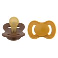 thumbnail image 1 of Lullaby Planet Pacifiers 2 Pack | Adorable Round Latex Design | Functional Fashionable & Comfortable Design | Honey Mustard & Hazelnut Brown | 6-18 Months, 1 of 8