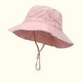 thumbnail image 2 of Toddler Baby Summer Sun Protection Fashion Solid Color Sun-Hat Cute Sunscreen Hat Cap, 2 of 9