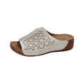 thumbnail image 2 of Gspmoly Sandales à Enfiler pour Femmes, Mode Décontractée d'Été Nouvelle Plage Bout Rond Couleur Unie Sandales Compensées Ajourées Pantoufles pour Femmes Blanc 36, 2 of 6