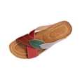 thumbnail image 2 of Orthopedic Sandals for Women Wedge Slide Cross Straps Color Block Open Toe Soft Sole Non Slip Comfortable Walking Sandals Red, 2 of 7
