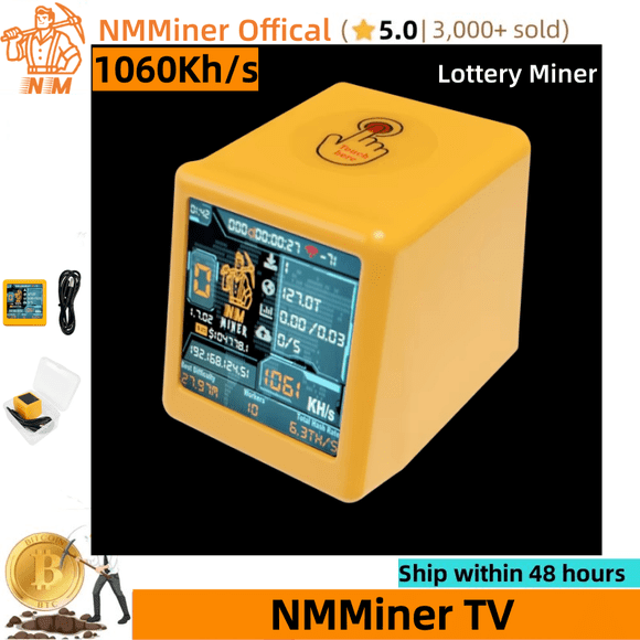 BTC Miner BTC Solo Mining 1060Kh/s NMMiner TV Open Source Bitcoin Lottery Miner Mini Crypto Lotto Machine Silent Gift