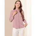 thumbnail image 2 of INSPIRE CHIC Chemises à Manches Longues pour Femmes avec Col Montant et Boutons, 2 of 6