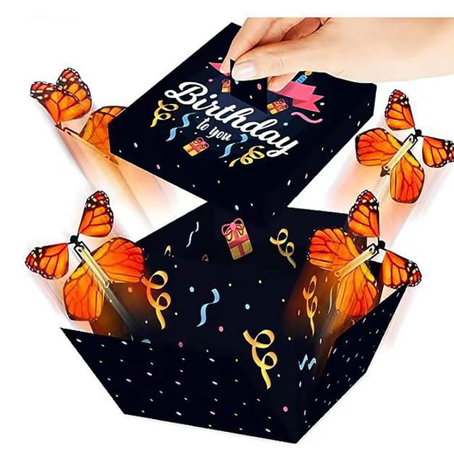 Ovzne Polygonal Gift Box Surprise Box Flying Box Butterflies Box Explosion Holiday Gift Box On Clearance