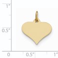 thumbnail image 2 of 14K Yellow Gold Plain .009 Gauge Engraveable Heart Disc Charm, 2 of 2