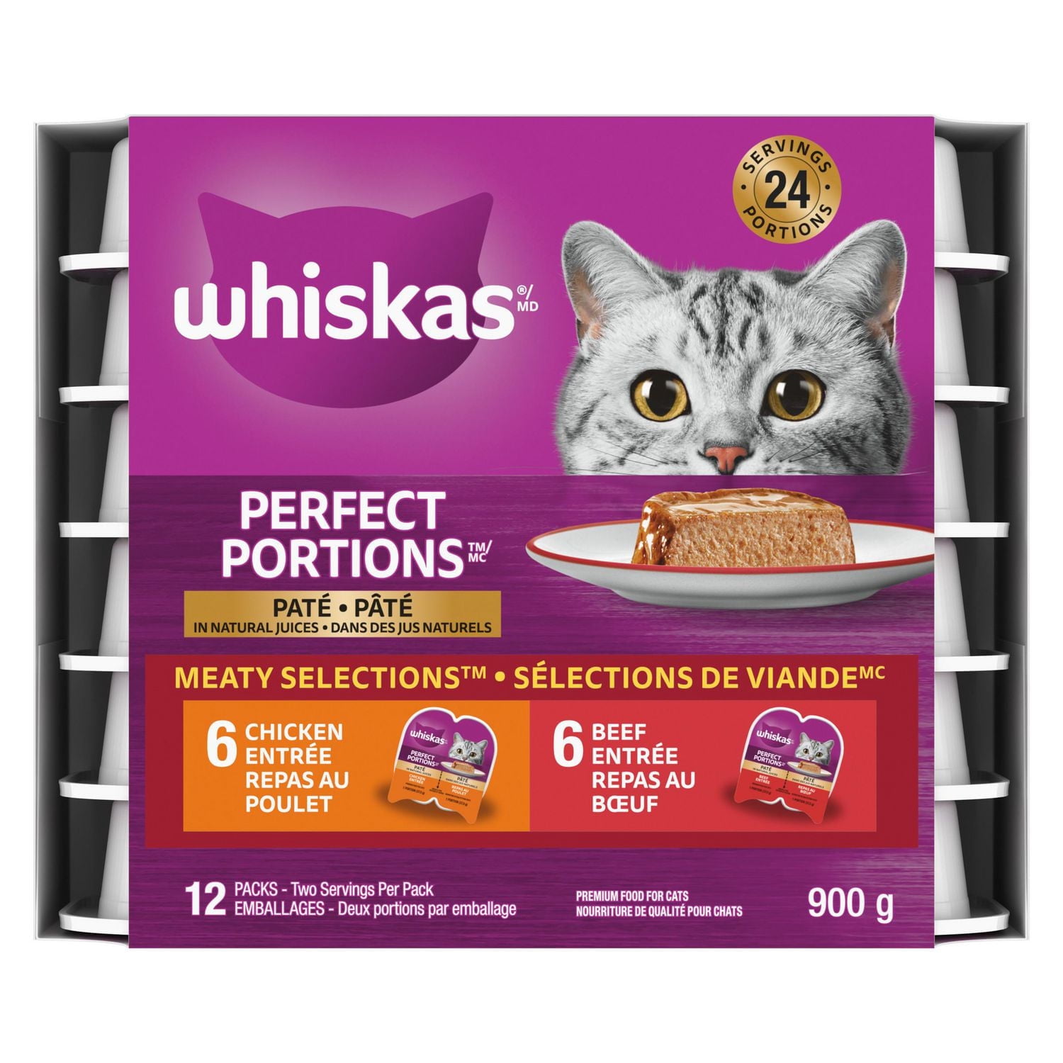 Whiskas Perfect Portions Meaty Selections Paté Adult Wet Cat Food