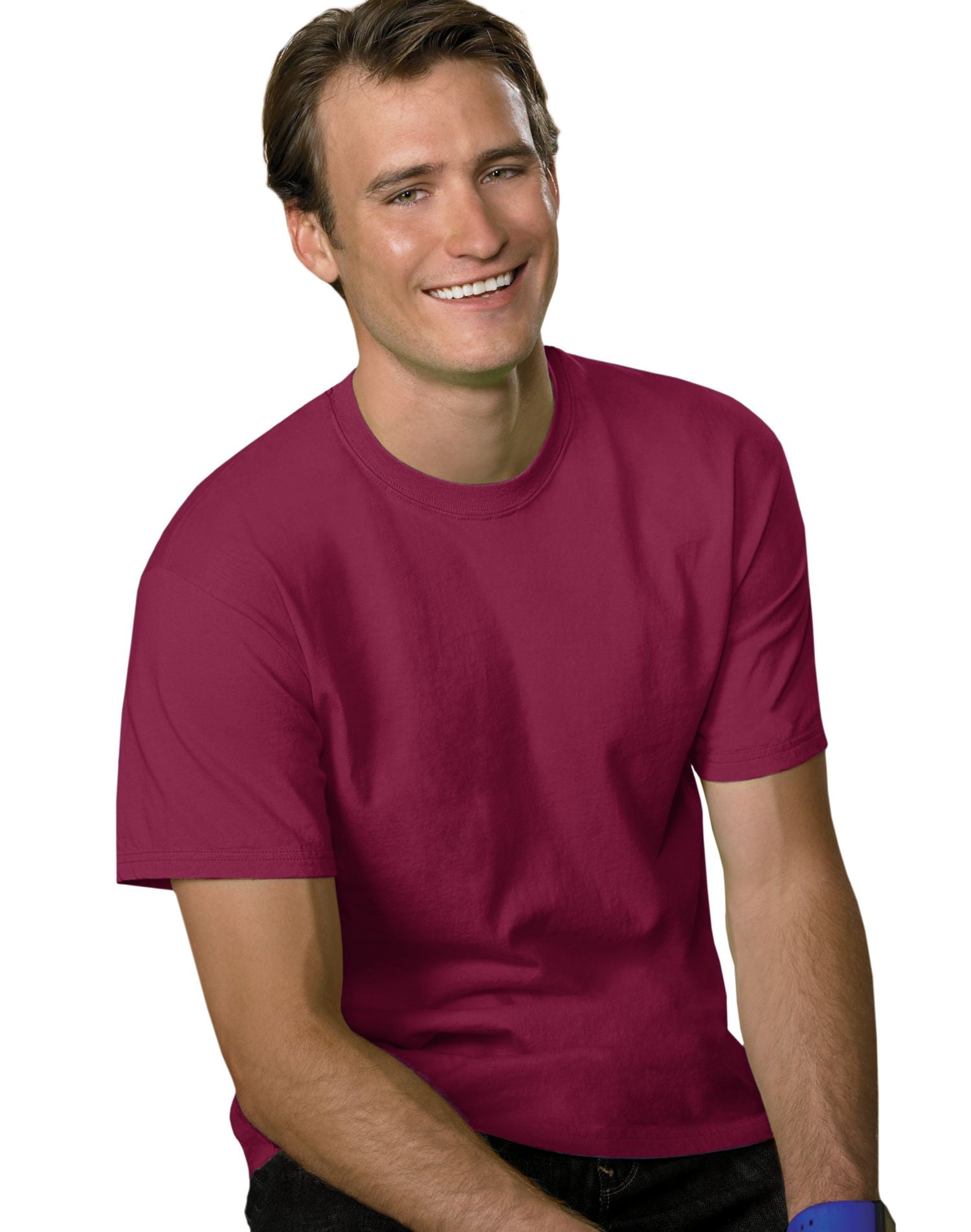 Hanes Mens 5.2 oz HEAVYWEIGHT Short Sleeve T-shirt, 3XL, Cardinal
