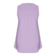 thumbnail image 5 of Dealovy Débardeurs Grande Taille pour Femmes Décontracté Sans Manches Col Rond Boutons Froncés Couleur Unie T-Shirts Amples Fluides, 5 of 5