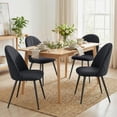thumbnail image 2 of HOMCOM Dining Chairs Set of 4 Kitchen Chairs with Metal Legs Black, 2 of 10