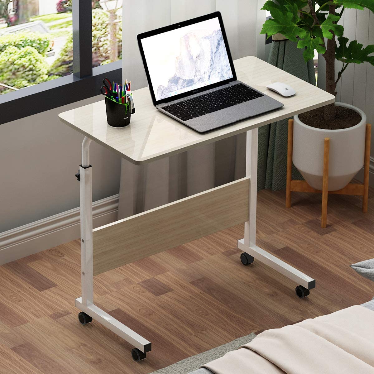 SOGES Bureau d'Ordinateur Portable Réglable et Mobile pour Lit et Sofa, Érable