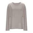 thumbnail image 5 of Women's Plus Size Long Sleeve Tunic Top Crew Neck Basic Oversized T Shirts Blouse with Pockets, 5 of 5