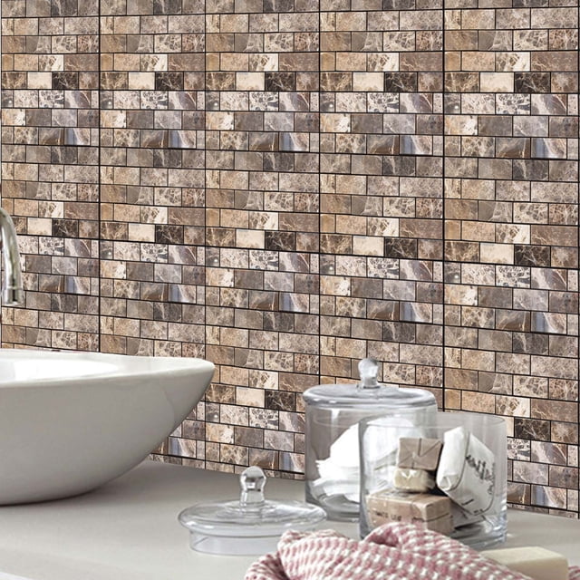 Self-Adhesive Tile Stickers for Kitchen and Bathroom - Peel and Stick Wall Decor with No Grouting Required