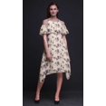 thumbnail image 4 of Bimba White Bird Print Womens Chic Style Cold Shoulder Shift Dress Summer Tunic - Small, 4 of 6