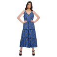 thumbnail image 1 of Moomaya Robe Longue Maxi pour Femmes en Coton Imprimé à Bretelles Spaghetti et Col en V, 1 of 6