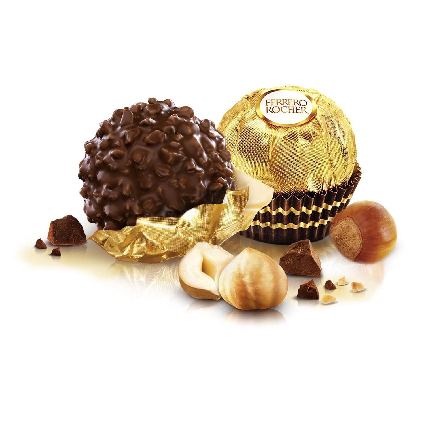 FERRERO ROCHER Fine Hazelnut Chocolate Gift Box, 16 Individually Wrapped Chocolates