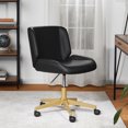 thumbnail image 1 of Mainstays - Fauteuil de bureau Daphne, similicuir noir, 1 of 12
