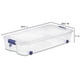 thumbnail image 2 of Sterilite 62 Liter Wheeled Latch Box, Small Clear Plastic Storage Bin with Lid, Blue Latch, 2 of 9
