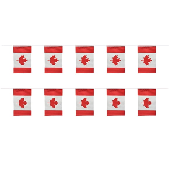 Canada String Flag Pennant Banner Small Mini Canadian Flags Bunting Banner Canada Day National Country Decoration For School Party Sports Events Patriotic Festiva Doily Table Display Beaded Table