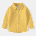thumbnail image 4 of vdgthytj Toddler Baby Boys Girls Button down Shirts Kids Collared Long Sleeve Uniform Dress Shirt Tops Spring Fall Clothes, 4 of 6